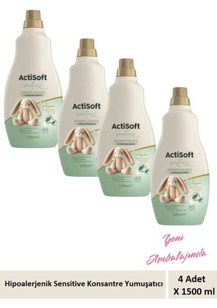 Hipoalerjenik Sensitive Konsantre Çamaşır Yumuşatıcı 1500 ml x 4 Adet
