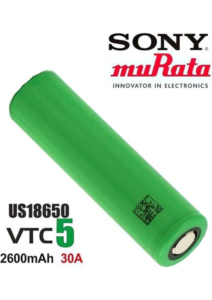 Orijinal Sony Vtc5 18650 3.7V 2600MAH 30A Li-Ion Şarjlı Pil – Sıfır ve Güncel Üretim fiyatları
