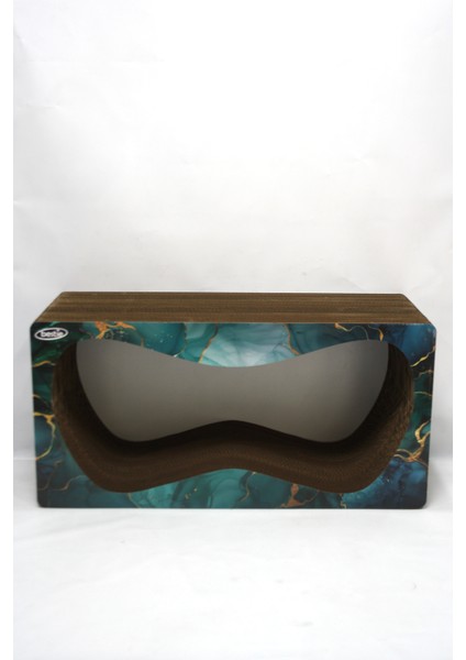 Kedi Tırmalama Kanepesi Karton Kedi Tırmalama Yatay Tırmalama- Xlarge (68X24X33 Cm)- 3D Zümrüt Desen