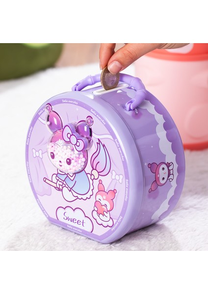 040-1 Metal Şifreli Kilitli Yuvarlak Kumbara Lila 15X15CM fiyatları