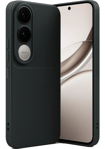 Vivo V50 Lite Uyumlu Kılıf Negro Karbon Görünümlü Silikon Siyah