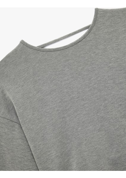 Modal Kumaş Kayık Yaka Uzun Kollu Arkası Pencere Detaylı Sweatshirt modelleri