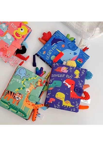 Elite Hışırtılı Bebek Kitabı 3D Montessori Yıkanabilir Bez Kitap Unicorn Serisi 1 Adet
