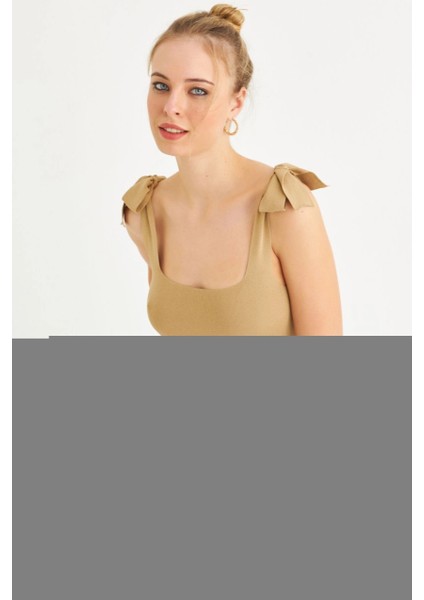 Kadın Camel Triko Bluz YV236 fiyatları