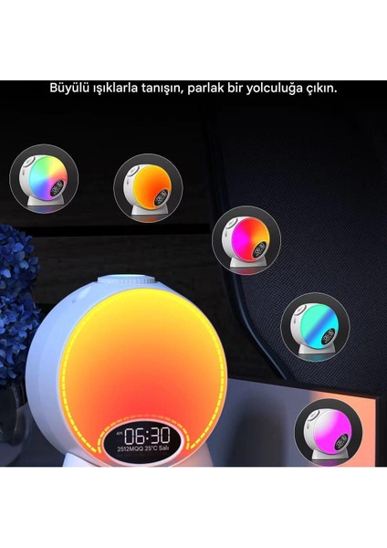 Elite 4K Yıldız Gece Lambası & Galaxy Projektör | Çalar Saatli, Uyandırma Lambası, Tavan Işık Efekti 1 Adet modelleri