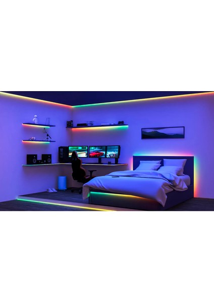 Rgbıc 5 Metre Akıllı LED Şerit (16 Milyon Renk, Wi-Fi Kontrollü) - Google Home, Alexa And Homekit