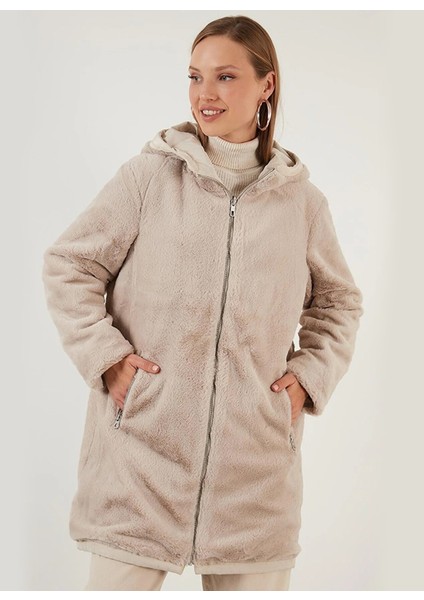 Dahlia Rev Fur Kadın Ekru Mont modelleri