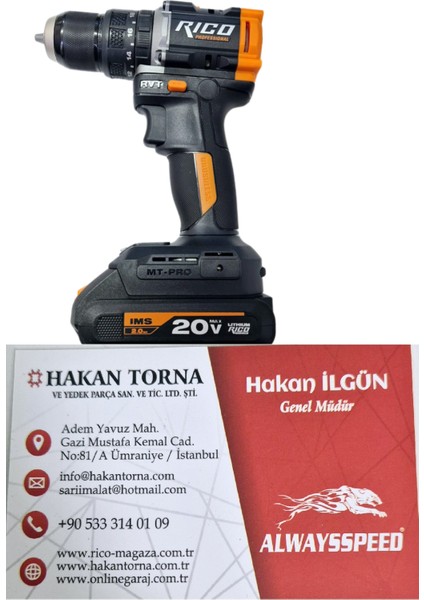 -Rico- Rico - Şarjlı Matkap Çelik Mandren Çift Akü 2AH 20V 028-RE0016 fiyatları