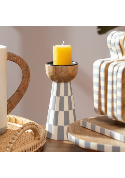 Nohar Mango Ağacı Mumluk 10X10X20 cm Natural - Grı fiyatları