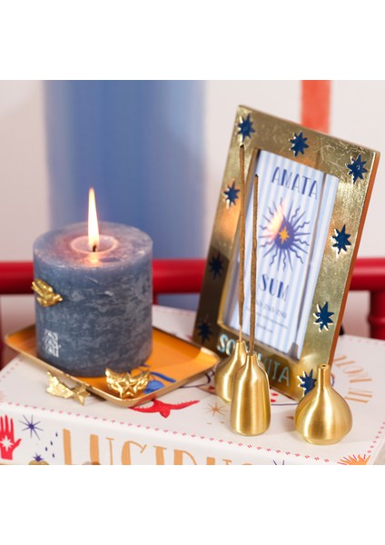 Lotus Pirinç Tütsü Tutucu 3X3X6 cm Mat Altın fiyatları