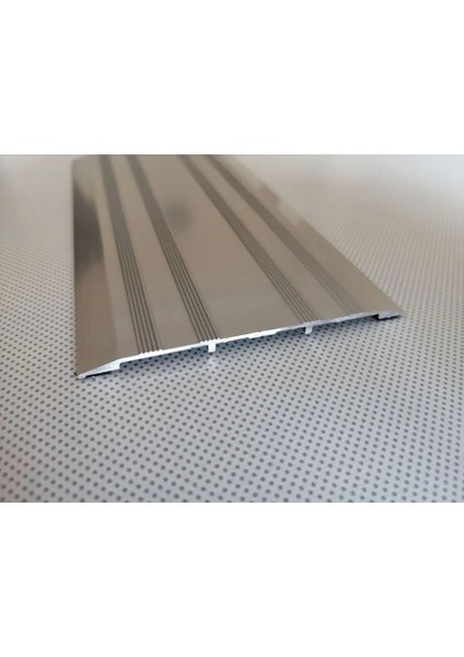 Geniş Eşik Profili 6 cm - Parke Geçiş Profili 90 cm - Parlak Gümüş Gri