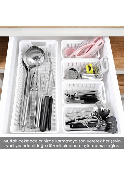 9 Parça Modüler Çekmece Içi Organizer Set - Banyo Mutfak Makyaj Aksesuar Ofis Düzenleyici Beyaz fiyatları