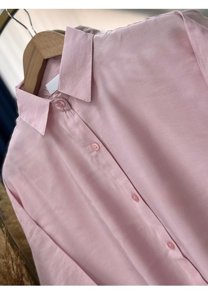 Verona Önü Kısa Arkası Uzun Modal GÖMLEK-PE215 Pembe