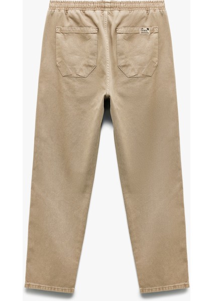 Cep Detaylı Pamuklu Straight Fit Beli Bağcıklı Gabardin Pantolon fırsatları