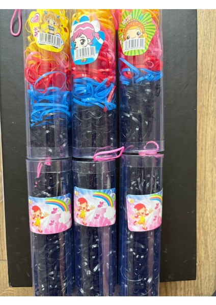 Çocuk Toka Kız Çocuk Saç Örgü Lastik İnce Lastik Toka Paketi 6 adet Örgü Lastiği