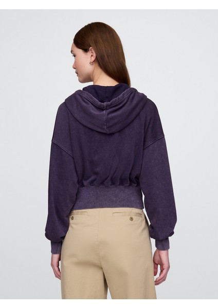 Kadın Siyah Vintagesoft Fermuarlı Gap Logo Sweatshirt fırsatları