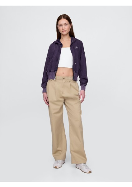 Kadın Siyah Vintagesoft Fermuarlı Gap Logo Sweatshirt indirimleri