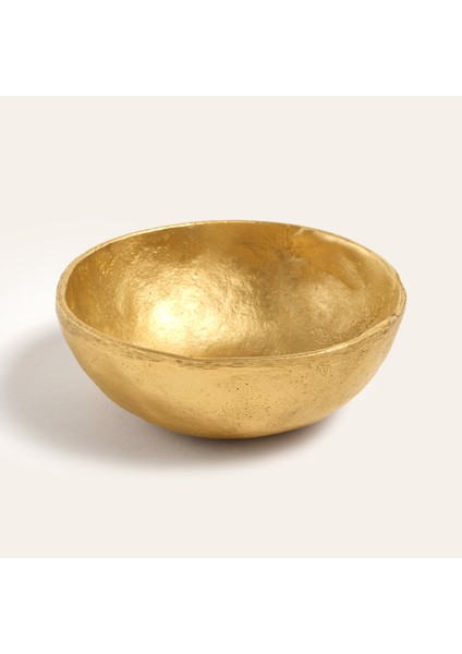 Lotus Pirinç Dekoratif Obje 10X10X4 cm Mat Altın