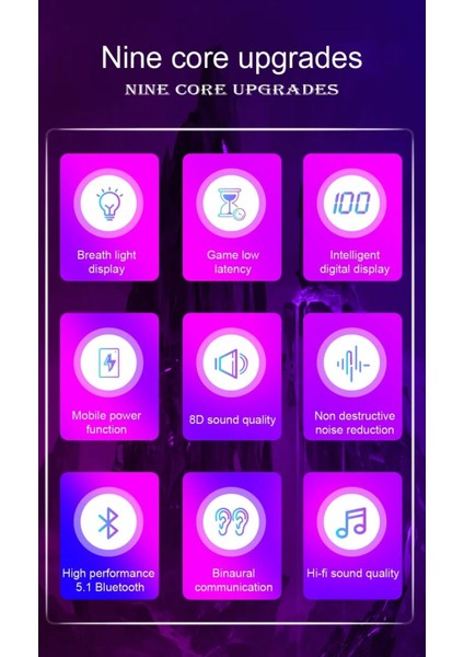 E10 Kablosuz Bluetooth 5. 3 | RGB Işık Efekti | Powerbank Özellikli | Çift Modlu Oyuncu Kulaklığı | Düşük Gecikme indirimleri