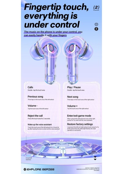 Ultrapods Pro | LED Dijital Gösterge | Şeffaf Tasarım | Bluetooth 5. 3 | ENC Gürültü Engelleme | Dokunmatik Kontrol | IPX4 Suya Dayanıklı