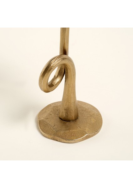 Lotus Metal Şamdan 7X7X15 cm Altın