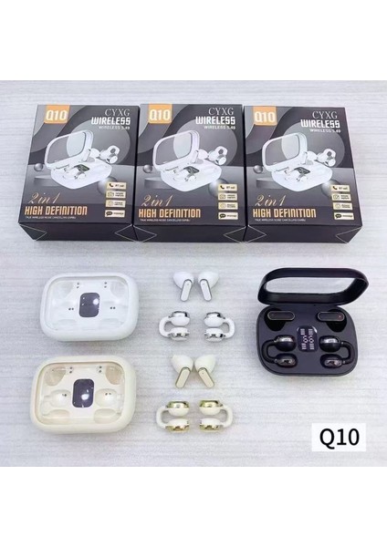 Q10 Kulak Klipsli Bluetooth Kulaklık – Çiftli Set | Şık Hafif ve Ergonomik Tasarım | Bluetooth 5. 1 | Çift Mikrofon | IPX4/ 5 Suya Dayanıklı