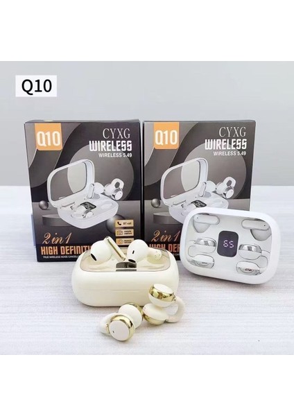Q10 Kulak Klipsli Bluetooth Kulaklık – Çiftli Set | Şık Hafif ve Ergonomik Tasarım | Bluetooth 5. 1 | Çift Mikrofon | IPX4/ 5 Suya Dayanıklı