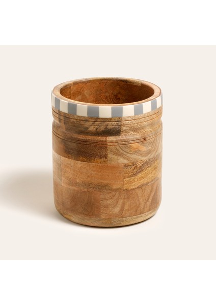 Nohar Mango Ağacı - Reçine Kaşıklık 15X15X18 cm Natural - Grı