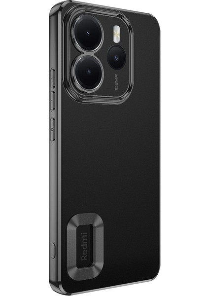 Redmi Note 14 4g Kılıf Kamera Korumalı Logo Gösteren Mkst Omega Kapak - Gümüş