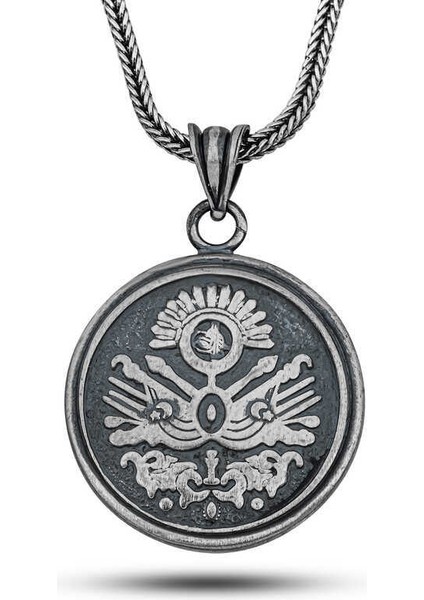 Gümüş Osmanlı Devlet Armalı Cevşen Kolye