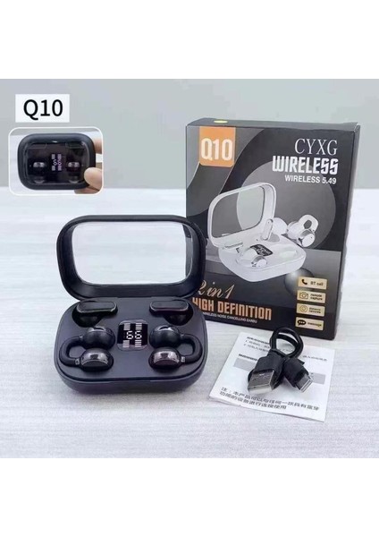Q10 Kulak Klipsli Bluetooth Kulaklık | Bluetooth 5. 3 | Çift Mikrofon | Hafif Ergonomik Tasarım | IPX5 Suya Dayanıklı