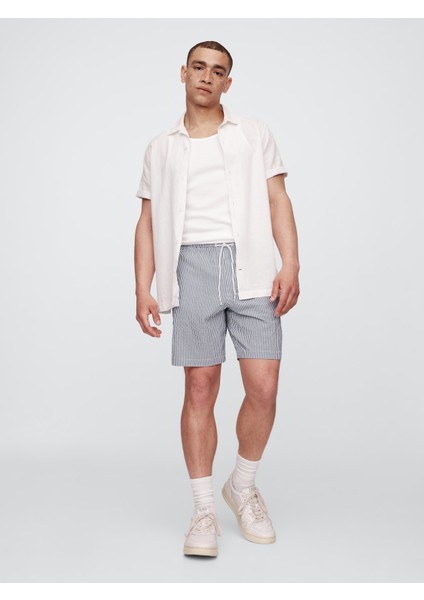 Erkek Koyu Mavi 6" Relaxed Seersucker Mayo modelleri