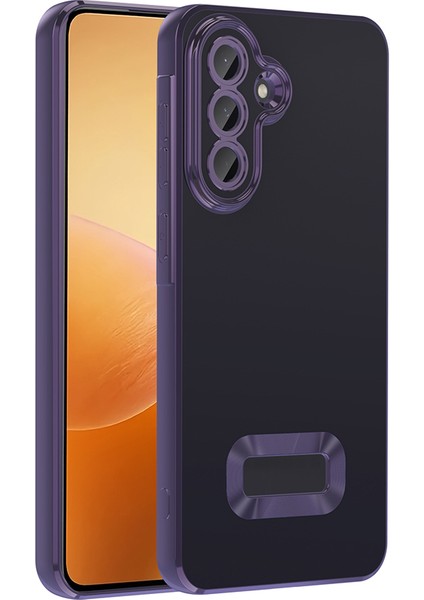 Galaxy A36 Kılıf Kamera Korumalı Logo Gösteren Mkst Omega Kapak - Derin Mor