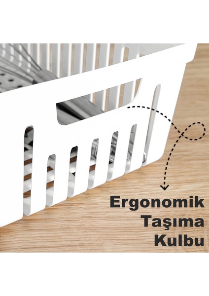6 Parça Modüler Çekmece Içi Organizer Set - Banyo Mutfak Makyaj Aksesuar Ofis Düzenleyici Beyaz fırsatları