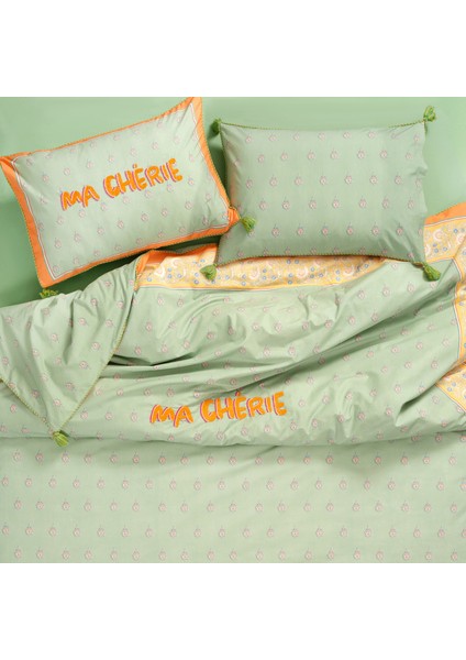 Sansad 200 Tc Püsküllü El Işi Nakışlı E.kıng Sıze Pamuk Percale Nevresim Takımı 260X240 cm Yeşil fırsatları