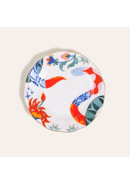 Emet Porselen Pasta Tabağı 20 cm Renkli