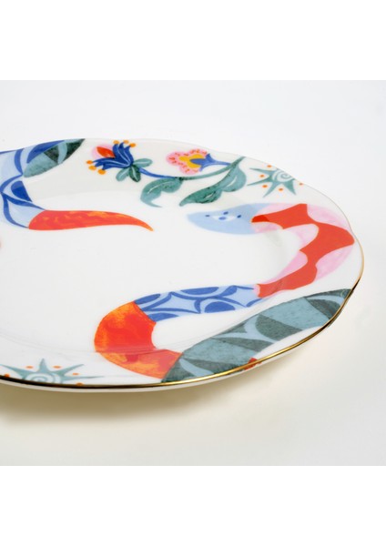 Emet Porselen Pasta Tabağı 20 cm Renkli