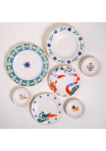 Emet Porselen Pasta Tabağı 20 cm Renkli
