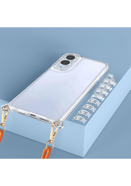 Galaxy S25 Edge Kılıf Airbagli Takılabilir Askı Aparatlı Tdom Snap Silikon Kapak - Şeffaf