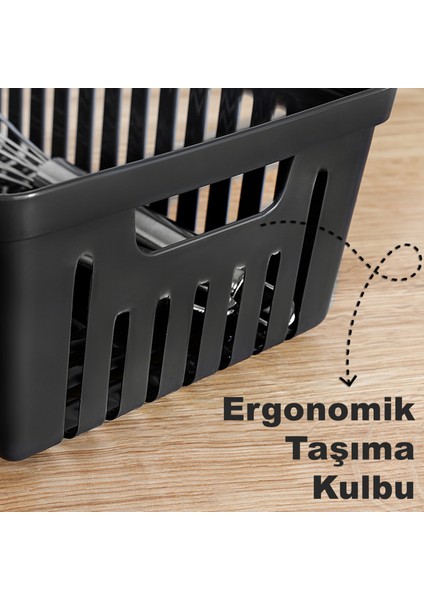 1 Adet Modüler Kaşıklık - Mutfak Düzenleyici Çekmece Içi Organizer Bıçaklık Kepçelik Siyah fiyatları