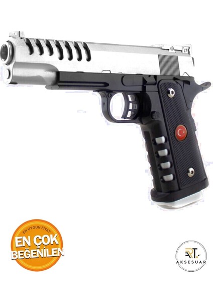 Elite Boncuk Atan Tabanca - Renkli 22 cm Kaliteli Boncuklu Tabanca + 300 Boncuk Mermi 1 Adet