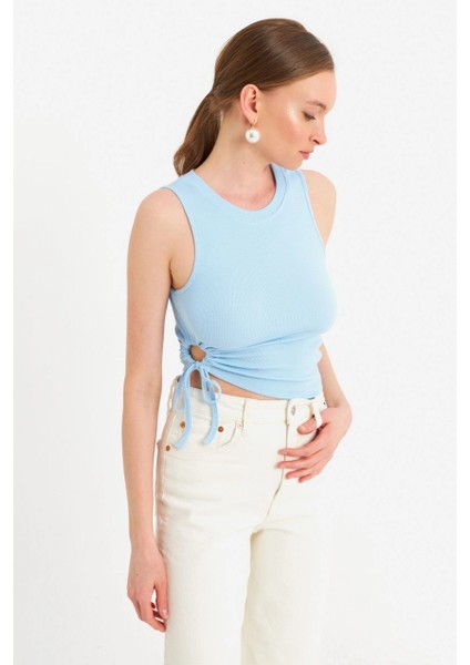 Kadın Bebe Mavi Yanı Büzülebilir Basic Bluz RSP329 fiyatları