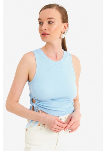 Kadın Bebe Mavi Yanı Büzülebilir Basic Bluz RSP329 modelleri