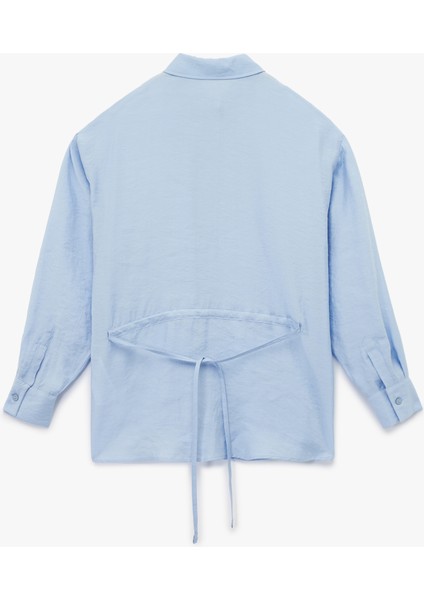Uzun Kollu Klasik Yaka Beli Bağlama Detaylı Oversize Gömlek fiyatları