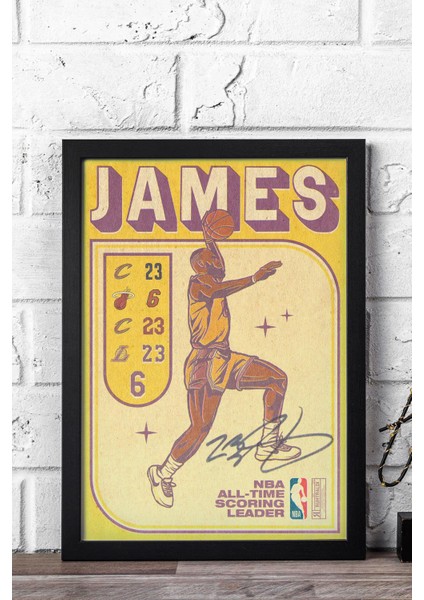 Lebron James Çerçeveli Tablo - Nba All-Time Scoring Leader Posteri Tablo