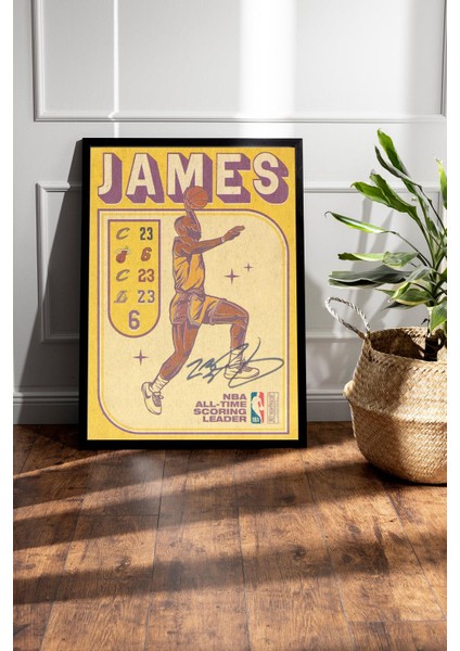 Lebron James Çerçeveli Tablo - Nba All-Time Scoring Leader Posteri Tablo fiyatları
