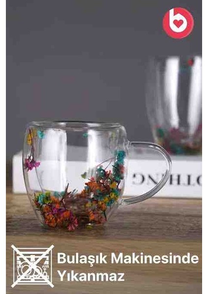 Çift Cidarlı Çiçekli Kupa