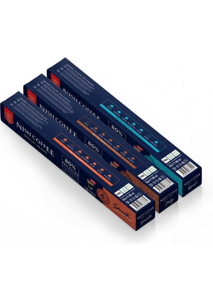 Nespresso Uyumlu Kapsül Kahve 3'lü Set (Smooth, ıtaly, sport)- 30 Adet fiyatları