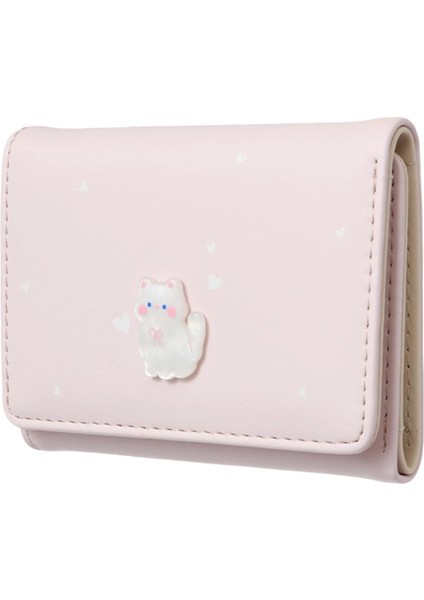 Sevimli Kedi Serisi Üç Katlı Kadın Cüzdanı (Pembe) fırsatları