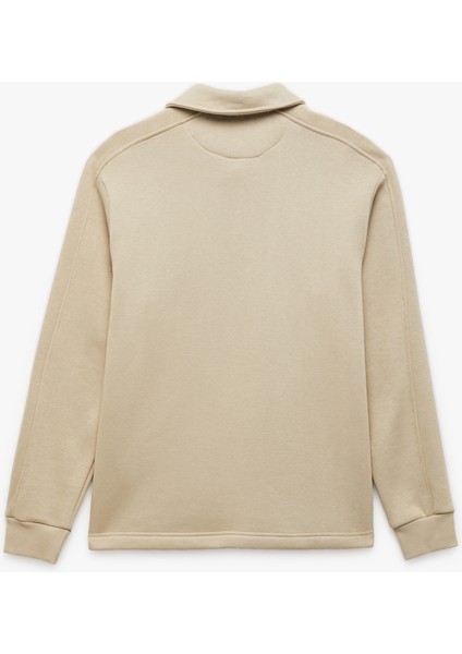 Şardonlu Cep Detaylı Uzun Kollu Fermuarlı Polo Yaka Sweatshirt fiyatları